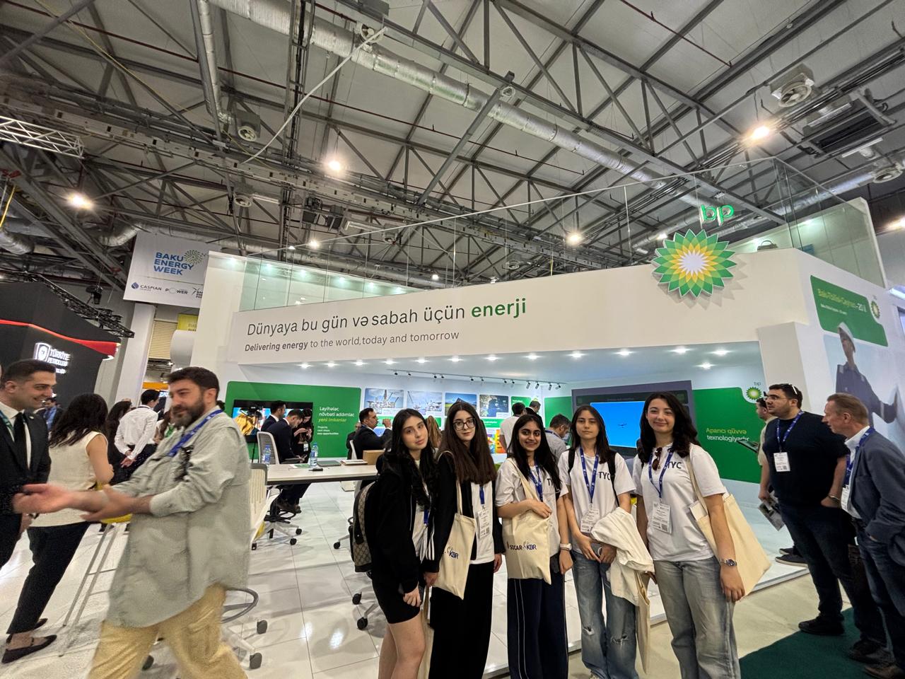 Youth Collective members exploring an exhibition at Azerbaijan Energy Week